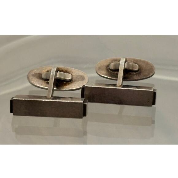 Vintage Georg Jensen Sterling Mid Century Modern Geometric Cufflinks #95 - Picture 7 of 7